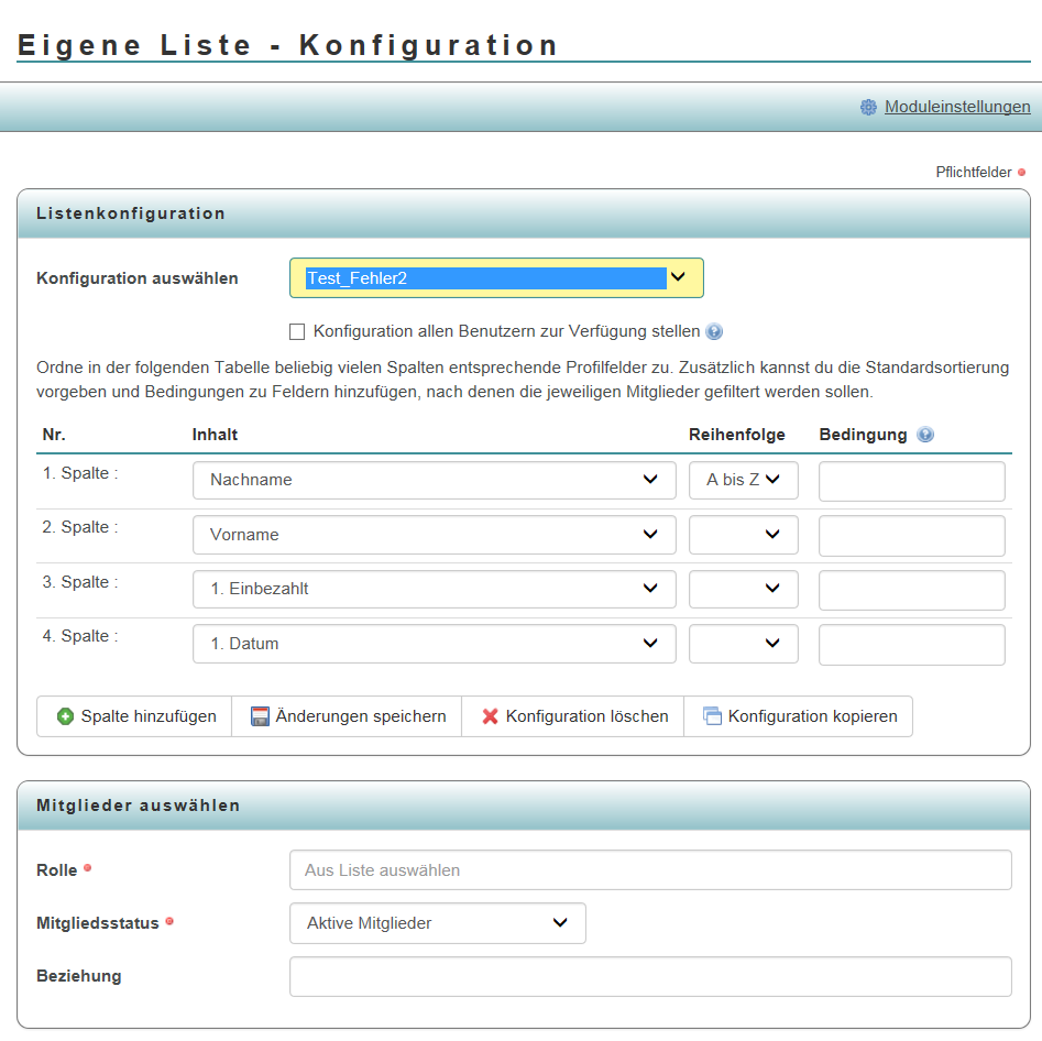 Definition der Liste die Fehler erzeugt